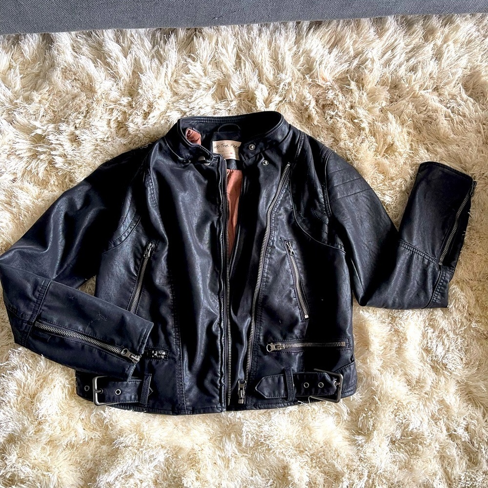 Free People Black Heartbreaker Faux
Leather - BRAND NEW!​​​